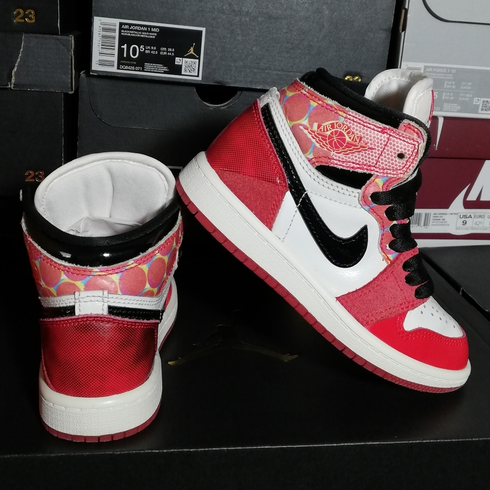 AIR JORDAN 1 RETRO HIGH OG SPIDER-MAN ACROSS THE SPIDER-VERSE KIDS SIZE 11C